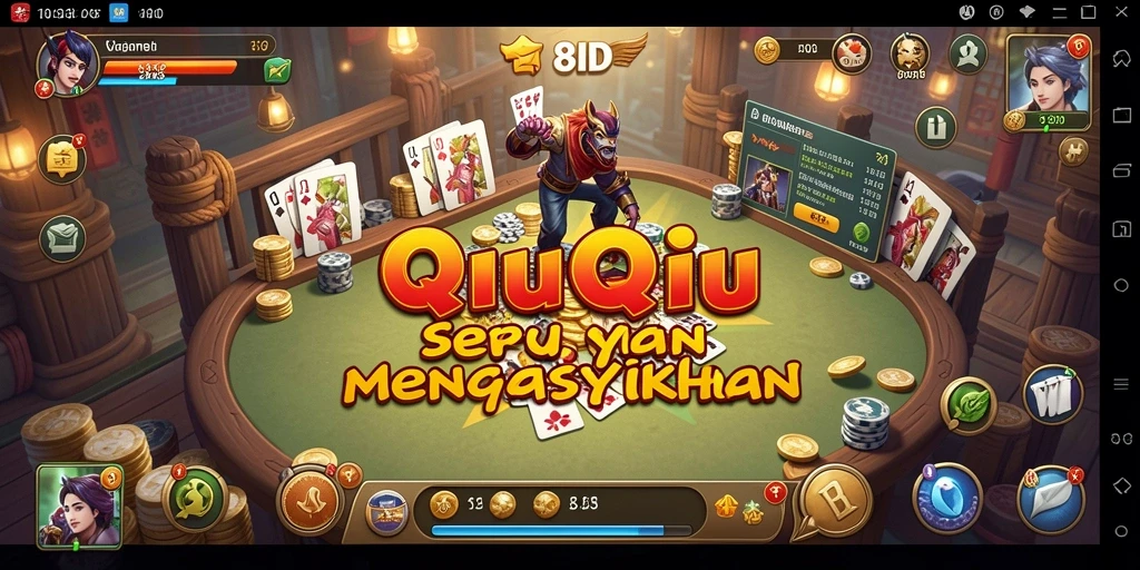 Tampilan gameplay QiuQiu yang seru dalam 8ID dengan fitur menarik.