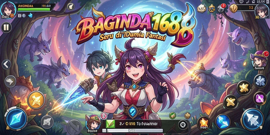 Tampilan gameplay epik di BAGINDA168 dengan karakter anime favorit.