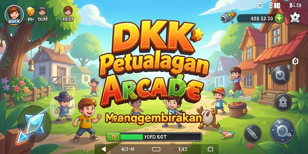 Tampilan gameplay DKK yang penuh warna dan seru.