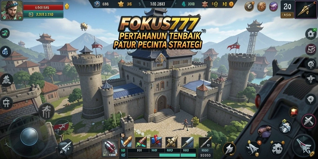 Gameplay FOKUS777 yang mendebarkan dalam pertahanan menara.