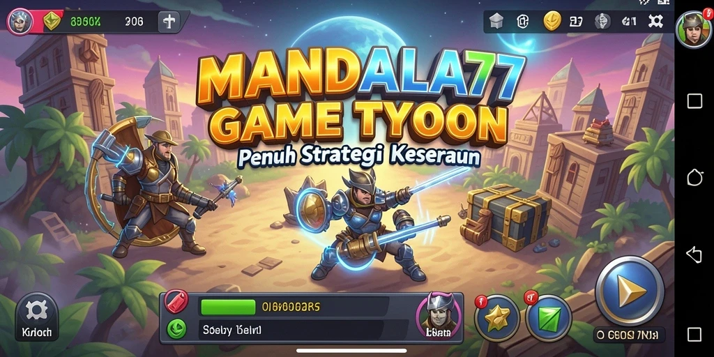 Screenshot gameplay MANDALA77 memperlihatkan perjalanan membangun bisnis Tycoon.