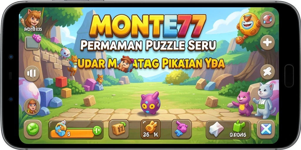 Tampilan gameplay seru dari MONTE77 dengan tantangan teka-teki yang bervariasi.