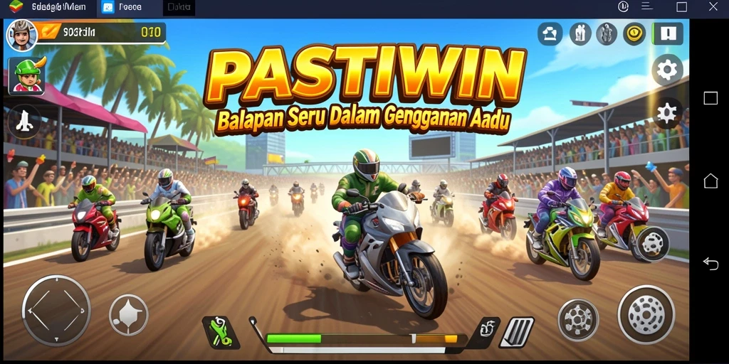 Gameplay Racing yang mendebarkan di PASTIWIN dengan balapan seru.